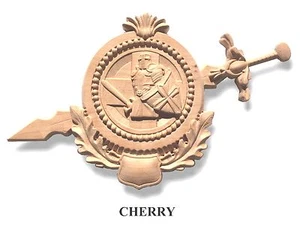 Shield and Sword  Cherry Wood Wall plaque - Picture 1 of 1