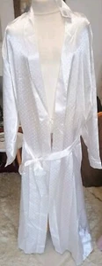 Vtg BHS Cream Dressing Gown Robe Sz 16 Bust 38" , Silky-Satin Polyester, Unworn - Picture 1 of 18