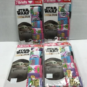Star Wars Mandalorian Baby Yoda Girls (4) 7 Piece Sz 4. Panty Underwear 28 Pairs - Picture 1 of 3