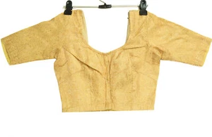 Sushila Vintage Cream Readymade Stitched Sari Blouse Silk Resham Woven Choli Top - Picture 1 of 5