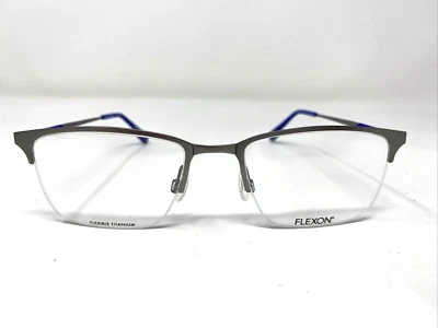 Flexon E1130 044 55-20-145 Silver/Blue Metal Half Rim Eyeglasses Frame :L38 - Image 1 of 4