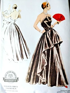 Vogue Vintage 1940s Reissue Couturier Wedding Gown Red Carpet Dress Pattern 1963 - Picture 1 of 7