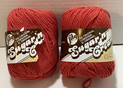 Lily Sugar 'N Cream Yarn - 100% Cotton Yarn Red Lot Of 2 Skeins ~ Dish Cloth - Image 1 of 4