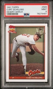 1991 Topps Desert Shield #569 Curt Schilling PSA 9 Baltimore Orioles frisch! - Bild 1 von 2