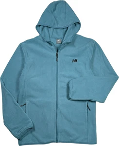 New Balance Fleece Hoodie mit durchgehendem Reißverschluss - neu mit Etikett Herren Größe Large türkis - #48517-D4 - Bild 1 von 3