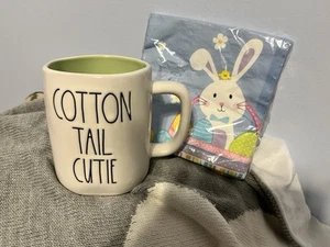 Tasse COTTON TAIL CUTIE Rae Dunn elfenbein & grün innen + kostenlose 18 Servietten NEU kostenloser Versand - Bild 1 von 5