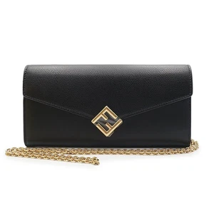 FENDI FF Diamond Chain Wallet calf leather Black 8M0365 - Picture 1 of 10