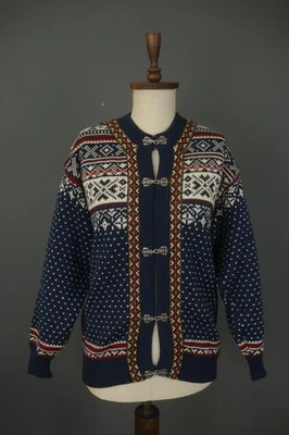 DALE OF NORWAY Multicolor Fair Isle Wool Toggle Front Cardigan Sweater Size S - Image 1 of 4