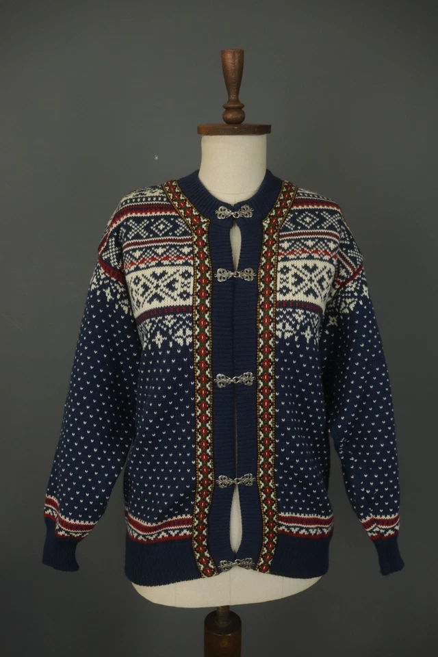 DALE OF NORWAY Multicolor Fair Isle Wool Toggle Front Cardigan Sweater Size S - Image 1 of 4