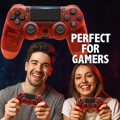 Wireless Controller for PS4 – Custom Red Rock Lightning Gamepad Compatible 2PC - Image 1 of 4