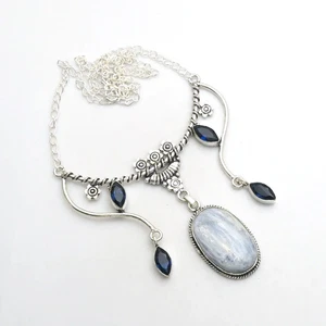 Natural Kyanite Tanzanite Gemstone Handmade Necklace Jewelry 22 Gms AN 13354 - Picture 1 of 1