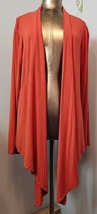 All For You Burnt Orange Cardigan Top Womens 3X Open Front Long Sleeve 319-35430 - Picture 1 of 6