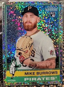 2025 Topps Heritage #328 Mike Burrows Chrome Sparkle Refractor Rookie RC Pirates - Picture 1 of 2
