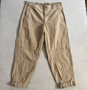 Old Navy Hose Herren XL Khaki Heritage Slouch Cropped Tapered Chino Gummizug - Bild 1 von 16