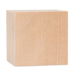 Pack of 10 - 3" Wooden Cubes, Solid Birch Hardwood, Pre-Sanded, Unfinished - Picture 1 of 2
