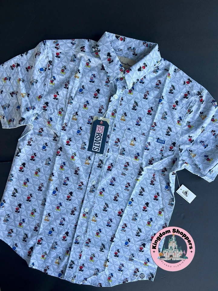 Camisa Mickey Kunuflex 2025 Disney Parks RSVLTS Epcot World Showcase para hombre L Foto 1 de 1