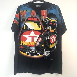 Vintage 90s Ernie Irvan AOP Track Slayer Logo Athletic XXL NASCAR T Shirt USA - Picture 1 of 12
