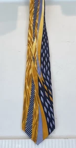 Vitaliano Pancaldi Men's Silk Tie - 58” Navy/gold Multicolor - Picture 1 of 3