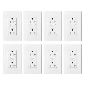 8PK Autoprueba 20A/125V GFCI Salida Falla de Tierra Circuito Interruptor Receptáculo - Imagen 1 de 10