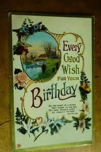 G100 'Every Good Wish For Your BIRTHDAY' Lytton Poem Postcard c1912 - Picture 1 of 2