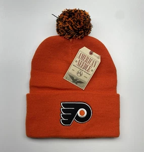 Philadelphia Flyers Beanie Toque Knit Hat Orange American Needle Pom Pom 90s - Picture 1 of 8