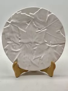 "7 platos blancos Bordallo Pinheiro hoja de arce ensalada postre aperitivo otoño 8""" - Imagen 1 de 6