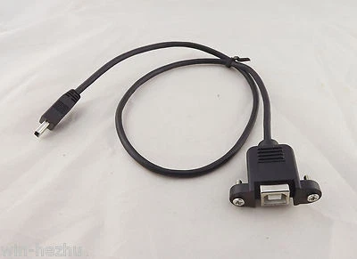 10x 1.5ft Mini USB 5Pin Male To USB2.0 B Female Socket Printer Panel Mount Cable - Image 1 of 4