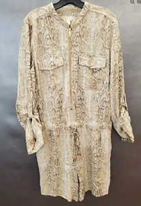 NWT Michael Kors Women Size 12 Snake print Long-sleeve 1 piece Short Jumpsuit - Picture 1 of 3