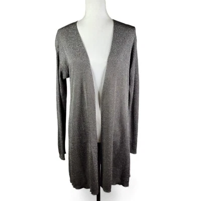 Cárdigan suéter Coldwater Creek para mujer talla M dorado brillante metálico frente abierto Foto 1 de 4
