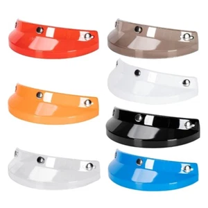 Universal 3 Snap-Button Visor for Open Face Motorbike Helmet Wind Shield Flip Up - Picture 1 of 9