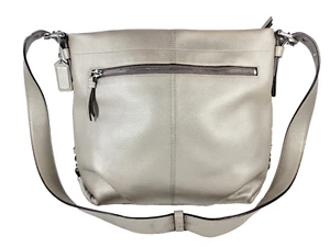 Bolso de Hombro Hobo Coach F15064 Champagne Cuero Guijarro Metálico - Imagen 1 de 12