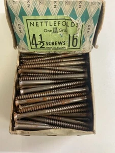Box Steel Countersunk Screws 4 1/2" x 16 Nettlefolds GKN Slotted Head Box of 135 - Picture 1 of 24