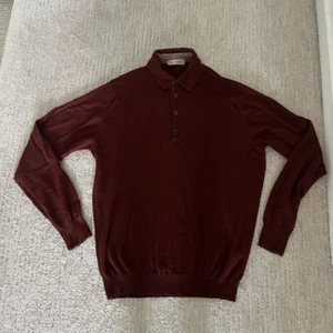 ERMENEGILDO ZEGNA Merino Wool Collared Knit Sweater Medium - Picture 1 of 6