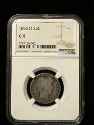 1896-O Barber Quarter NGC G4 Great Eye Appeal Strong Strike - Image 1 of 4