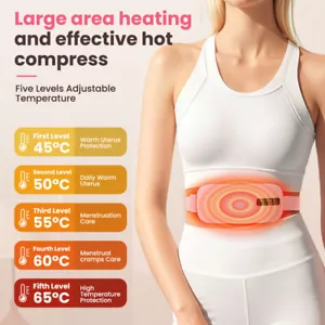 USB Electric Heating Menstrual Vibration Pad Belt For Period Pain Relief Cramps - Picture 1 of 18