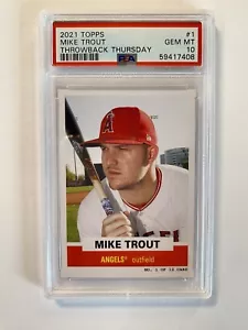2021 TOPPS THROWBACK THURSDAY MIKE TROUT PSA 10 LOS ANGELES ANGELS #1 - Picture 1 of 2