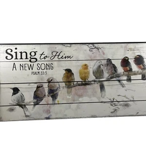 P. Graham Dunn Psalm 33:3 “Sing To Him A New Song” Wood Wall Decor 16x8” - Picture 1 of 11