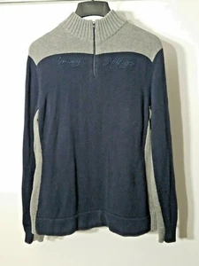 Tommy Hilfiger Sweater Mens XL Pullover 1/4 Zip Spell Out Logo Embroidered - Picture 1 of 6
