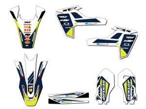 2018-2023 TC 85 TAPER White Senge Graphics Kit Compatible with Husqvarna - Picture 1 of 10