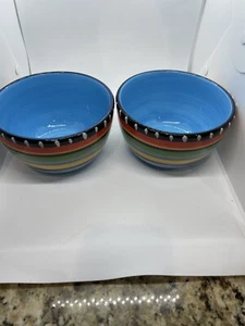 Selten/selten Gibson Elite "Pueblo Springs" 6" Suppe Müsli Salat Schüsseln (2er Set) - Bild 1 von 7