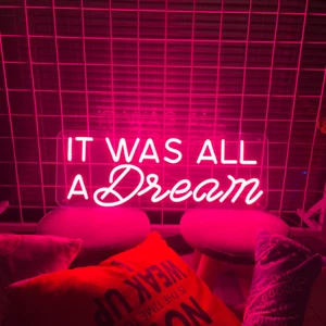 50cmX22cm IT WAS ALL A Dream Neon Signs LED Night Light Bribe Room Wedding Wall - Picture 1 of 11