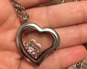 IBB London stainless steel Treasure Charm Heart Locket Pendant 24” Necklace - Picture 1 of 10