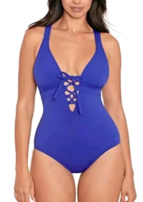 Nuevo sin etiquetas Traje de baño Miraclesuit ajustado Dippers Jelly Beans Melocotón de una pieza Azul Talla S Foto 1 de 4