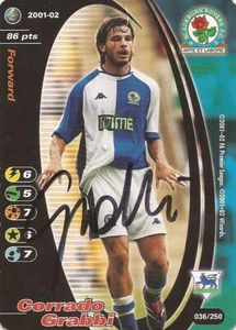 CORRADO GRABBI SIGNED BLACKBURN 2001/2002 FOOTBALL CHAMPIONS TRADING CARD+COA - Picture 1 of 1