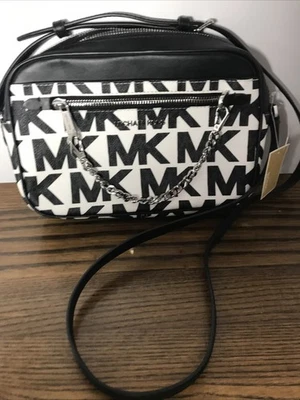 New Michael Kors Optic White Jet Set Purse Bag Cross Body Chain Leather - Image 1 of 4