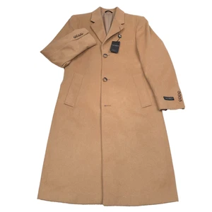 $495 LRL Ralph Lauren Columbia Camel Beige Wool Blend Overcoat Mens Size 40S - Picture 1 of 11