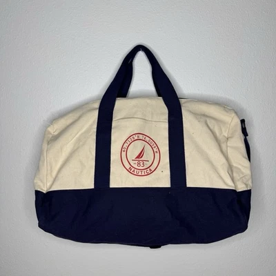 Nautica ночь холст бежевый и темно-синий спортивная сумка - ремень через плечо - пляж - Изображение 1 из 4