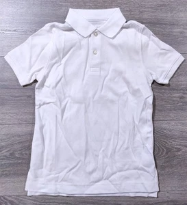 Lands End Shirt Kids Medium 5-6 White Interlock School Uniform Polo Girls - Picture 1 of 6