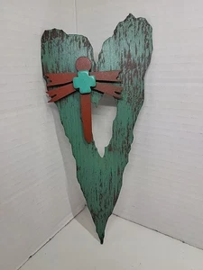 Herz von GNADE Metall Wandbild 2TEH9 Türkis Kunstwerk  - Bild 1 von 6