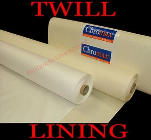 50 Metros Rollo Fácil Cuidado Crema Sarga Forro Cortina Premium Tela GB Stock - Imagen 1 de 1